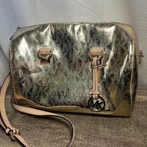 Michael Kors Metallic Gold Crossbody Bag